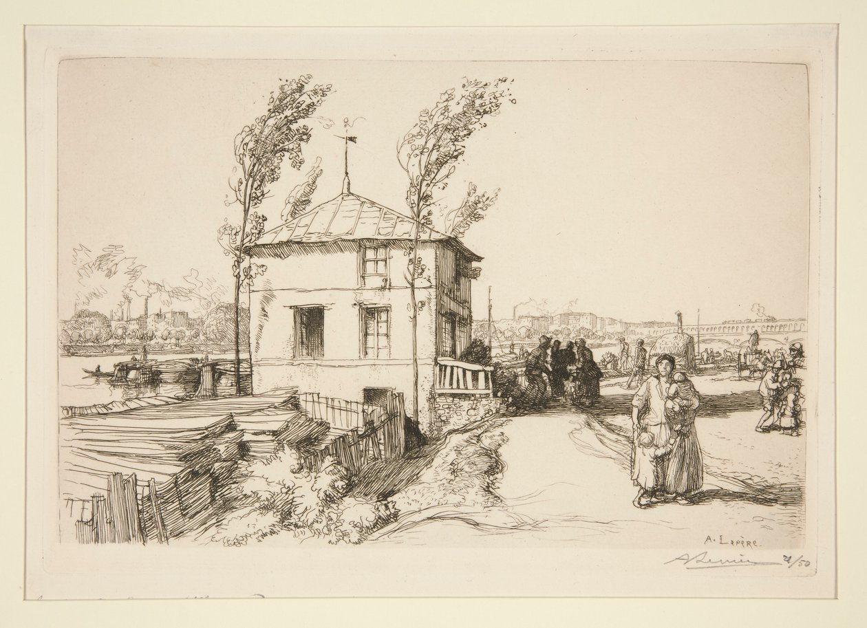 De guinguette, route de Billancourt door Auguste Lepere