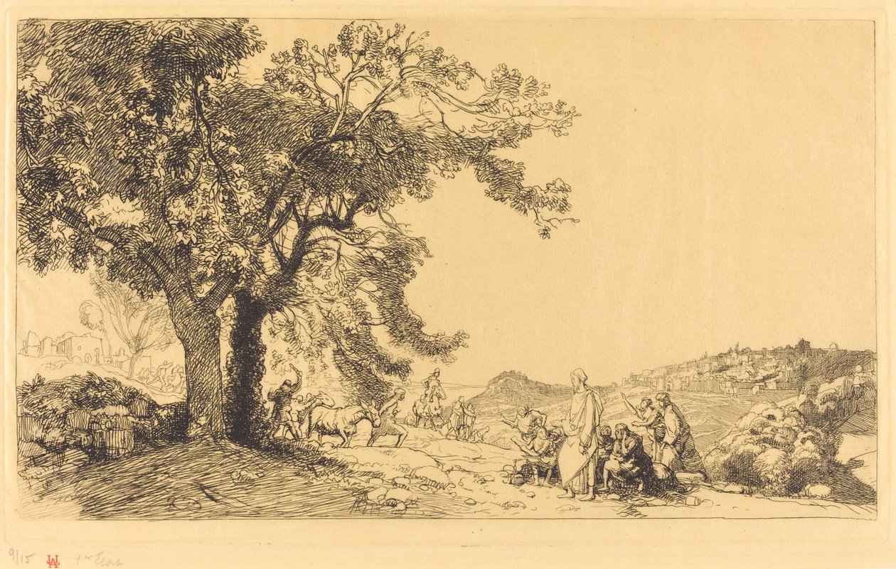 Le Christ au matin de rameaux door Auguste Lepere