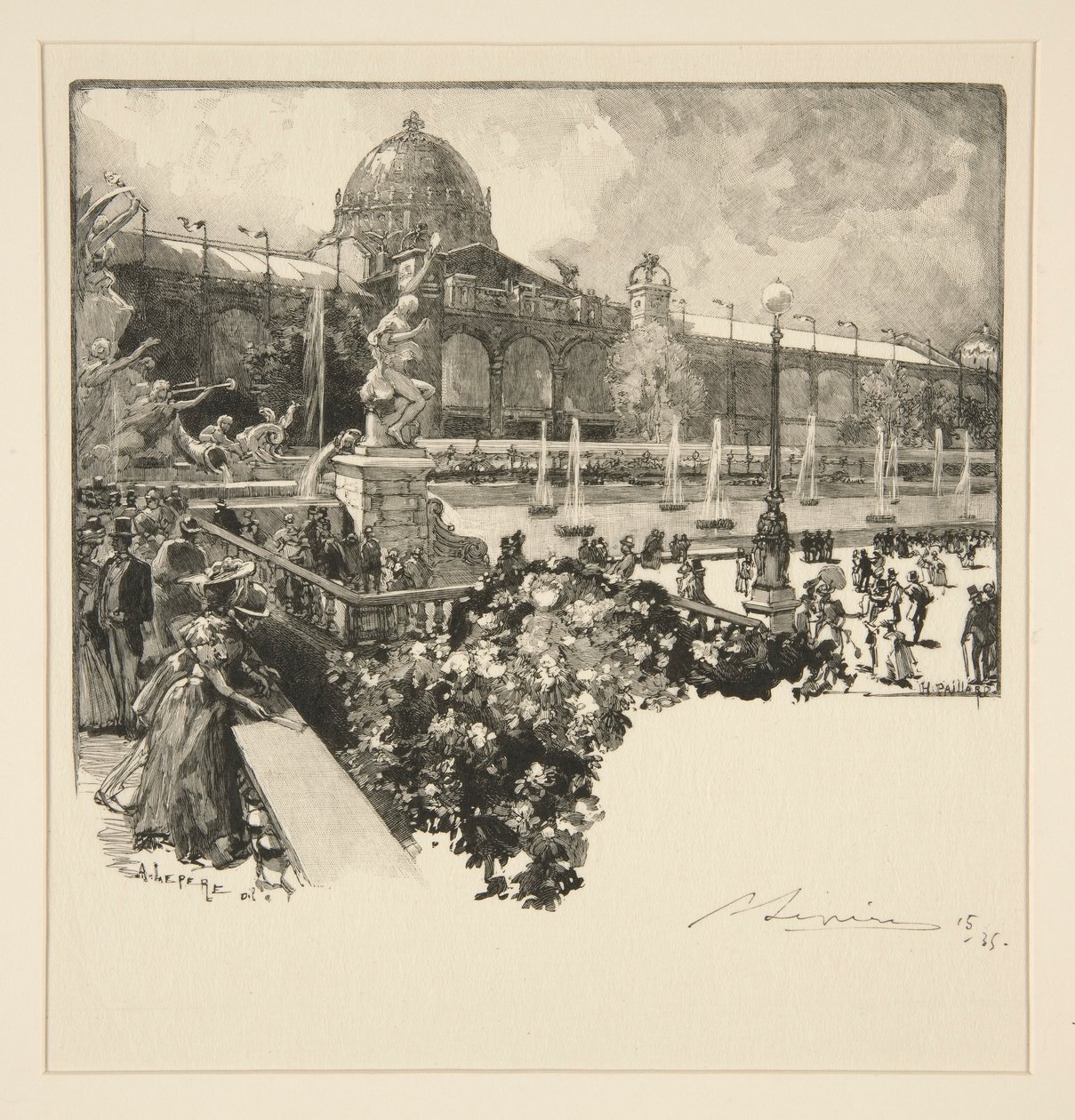 Het Paleis der Vrije Kunsten, Exterieur door Auguste Lepere