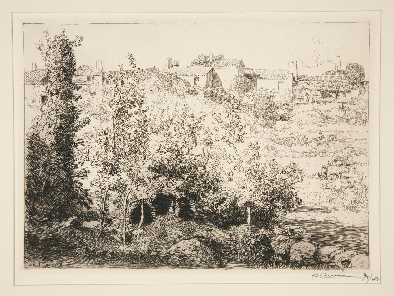 Het dorp La Meule (Ile d door Auguste Lepere
