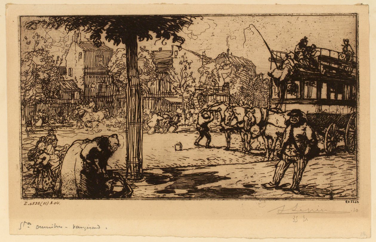Omnibusstation in Vaugirard door Auguste Lepere