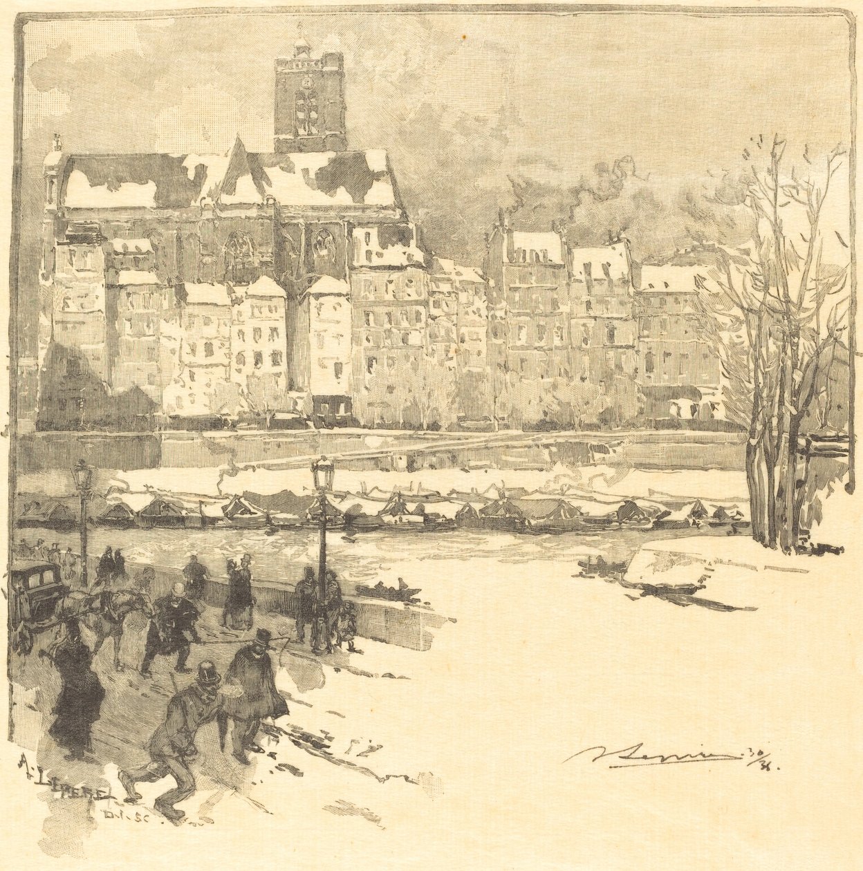 Kade van het Stadhuis door Auguste Lepere
