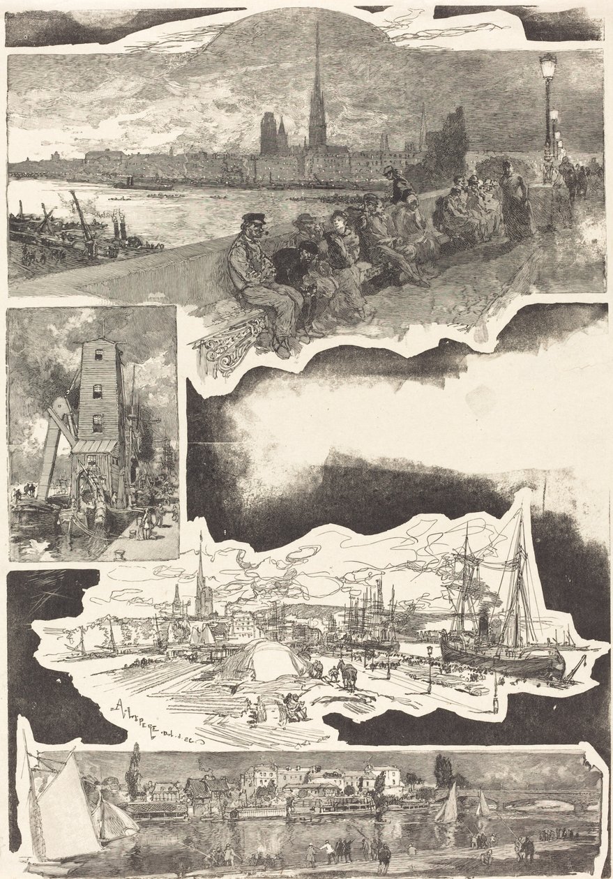 Rouen, 1888 door Auguste Lepere