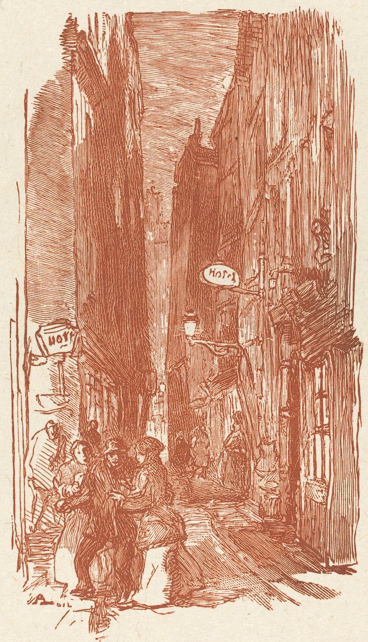 Rue Saint-Severin door Auguste Lepere