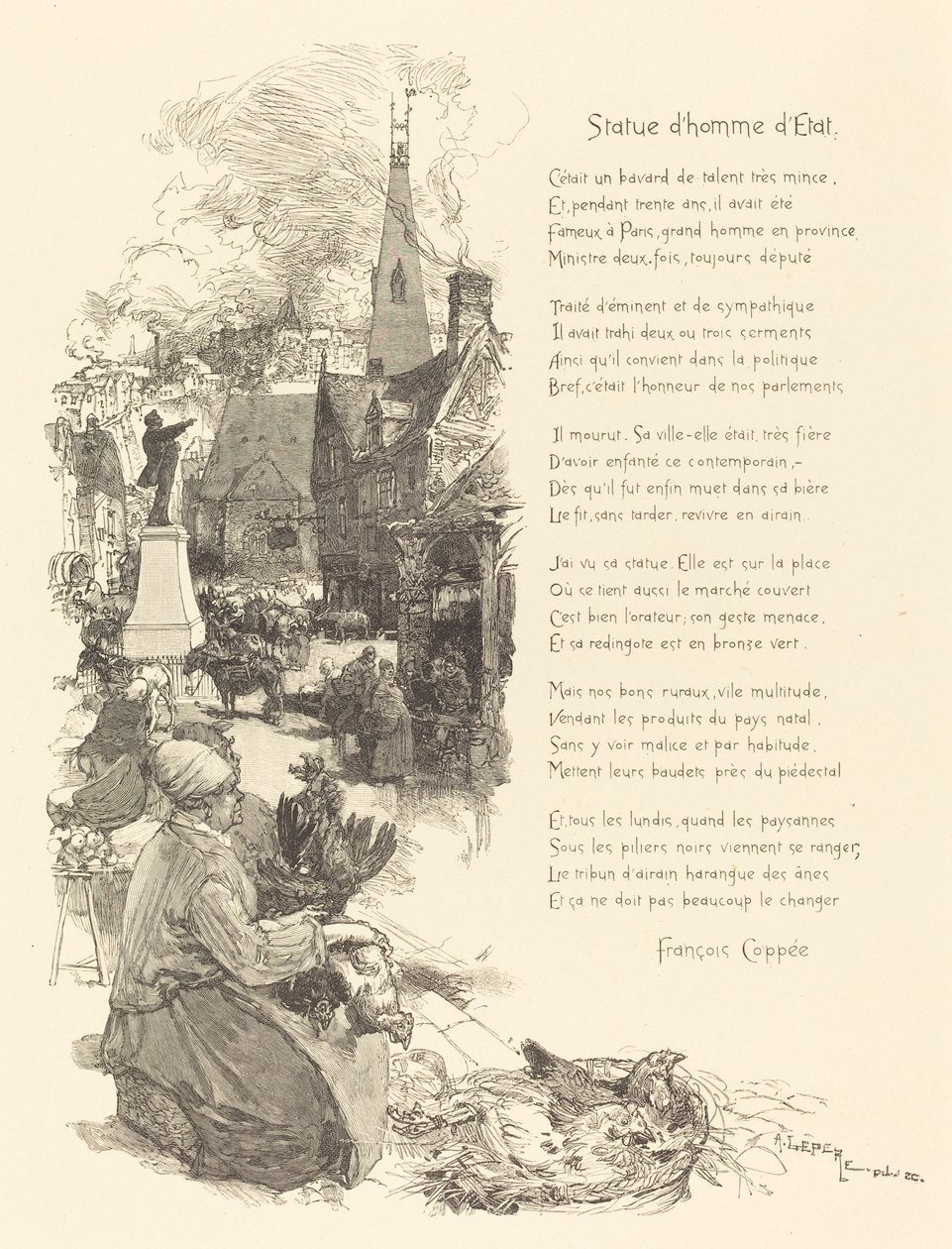 Standbeeld van een staatsman door Auguste Lepere