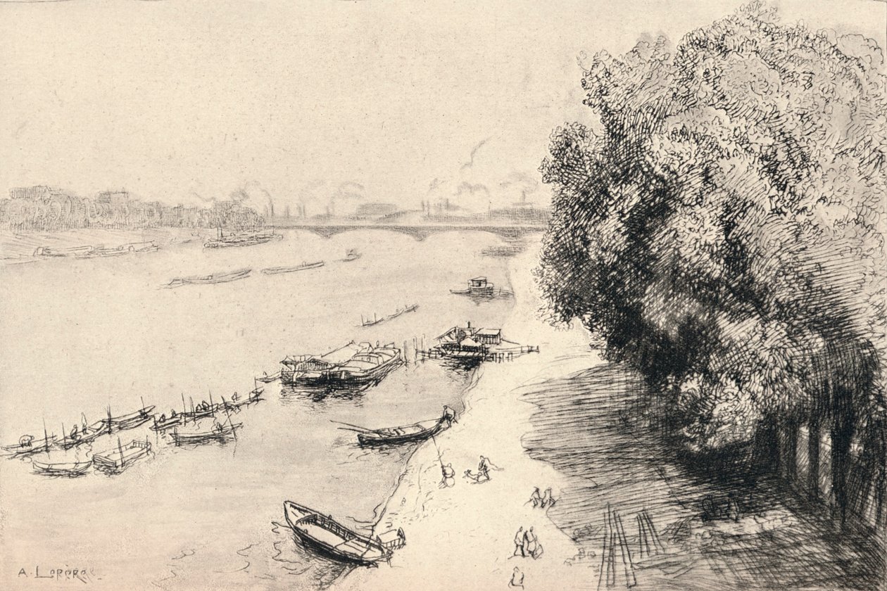 De Seine bij de Pont National, 1915 door Auguste Louis Lepère