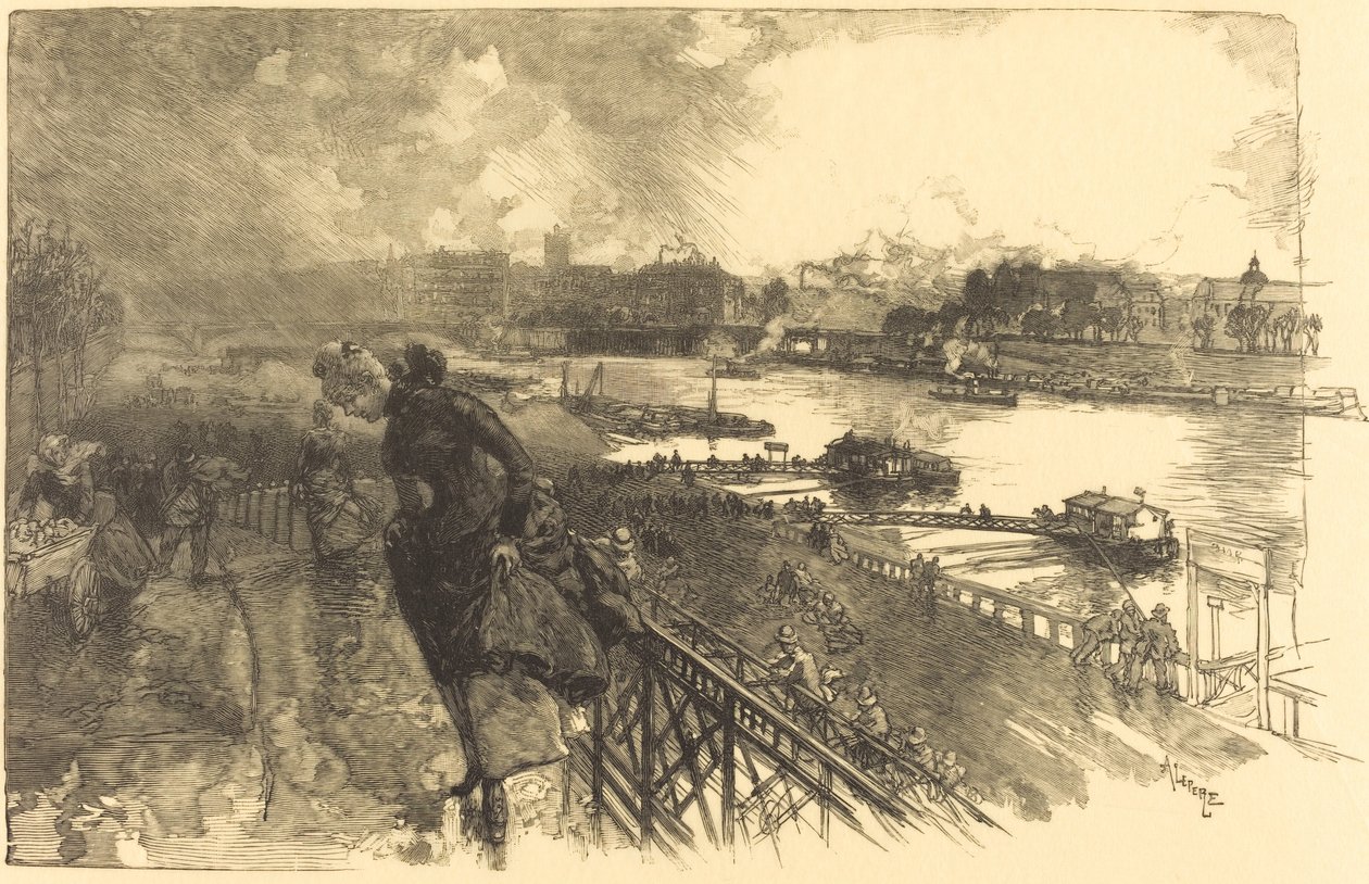 De Seine bij de Austerlitzbrug, 1888 door Auguste Lepere