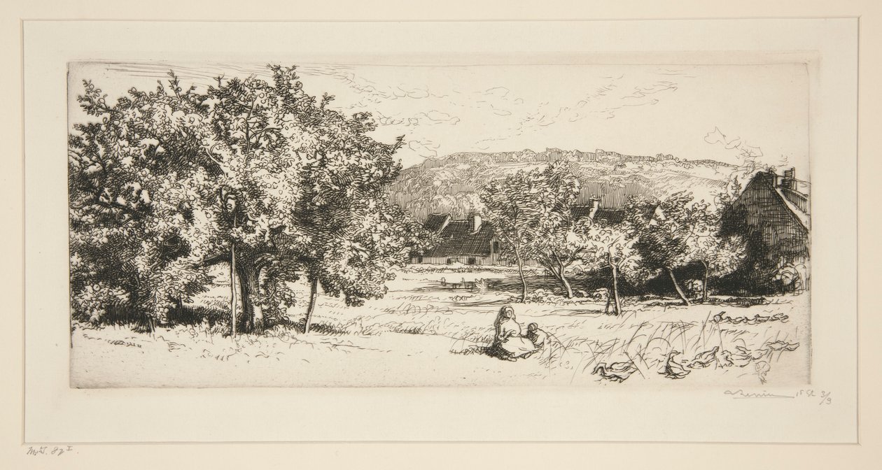 Dorp Villeneuve-sur-Bellot (Seine-et-Marne) door Auguste Lepere