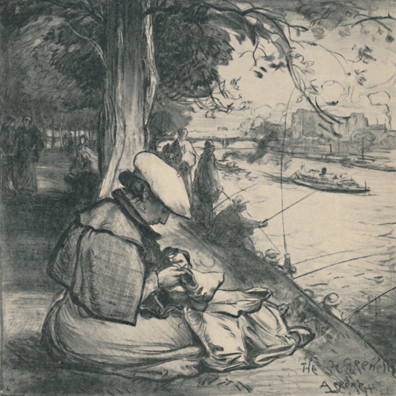 Île des Cygnes door Auguste Louis Lepère