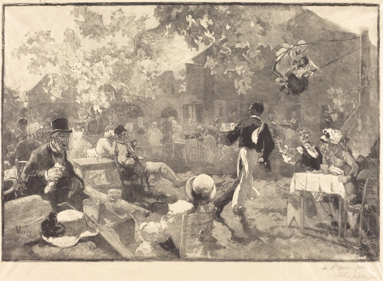 Bij de korhoen door Auguste Lepère after Daniel Vierge