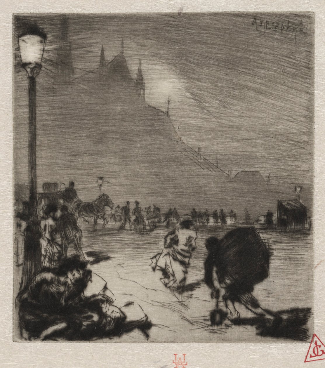 Au Coin du Pont-aux-Doubles door Auguste Louis Lepère
