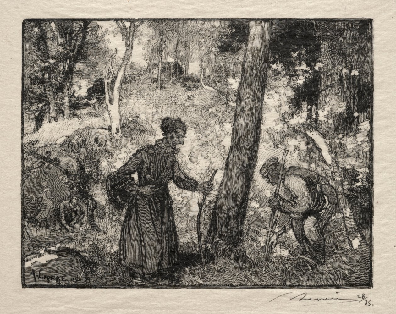 Au Rocher Bernard door Auguste Louis Lepère