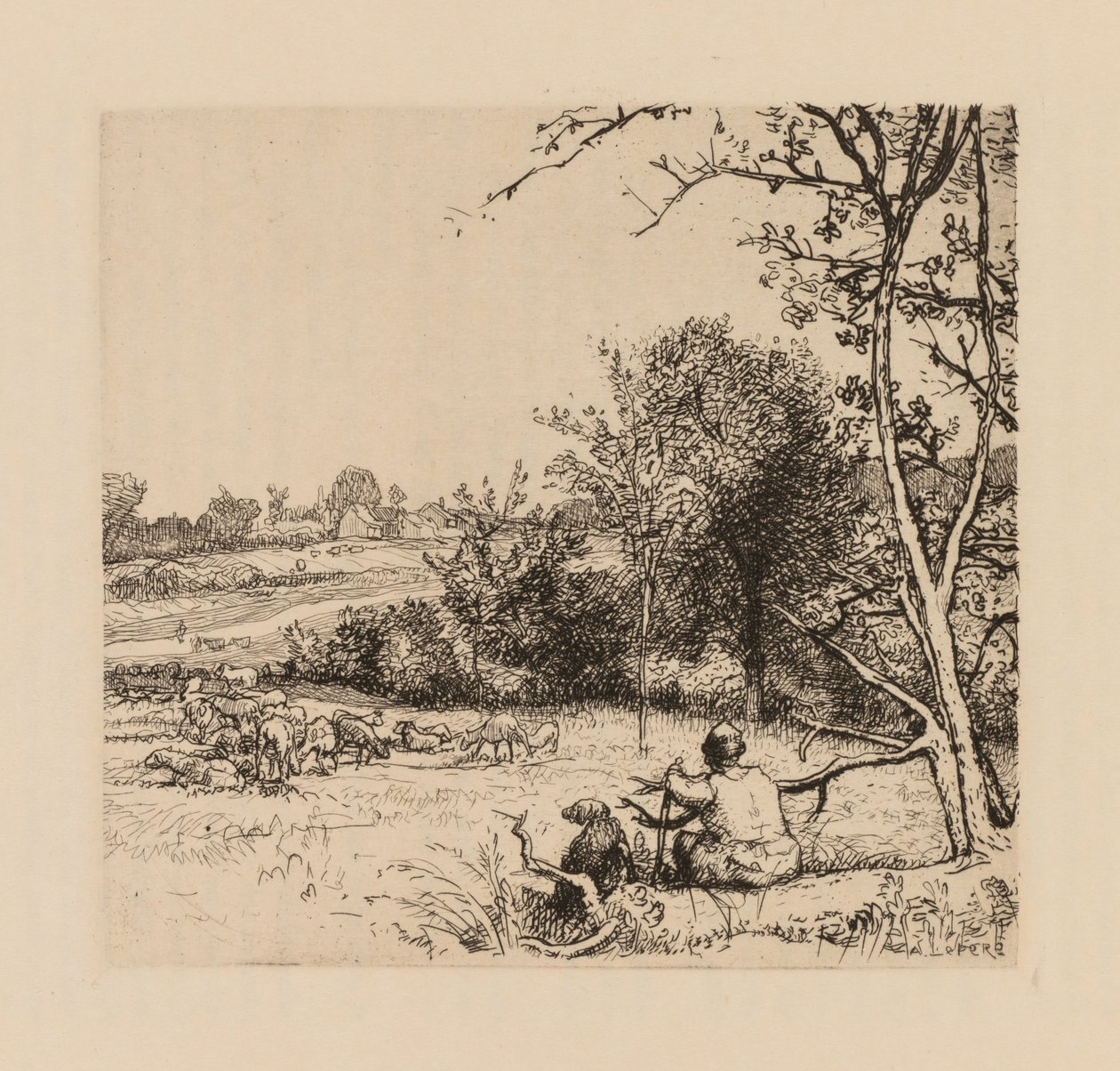 Auguste Lepère: De Omgevallen Appelboom (Picardië) door Auguste Louis Lepère