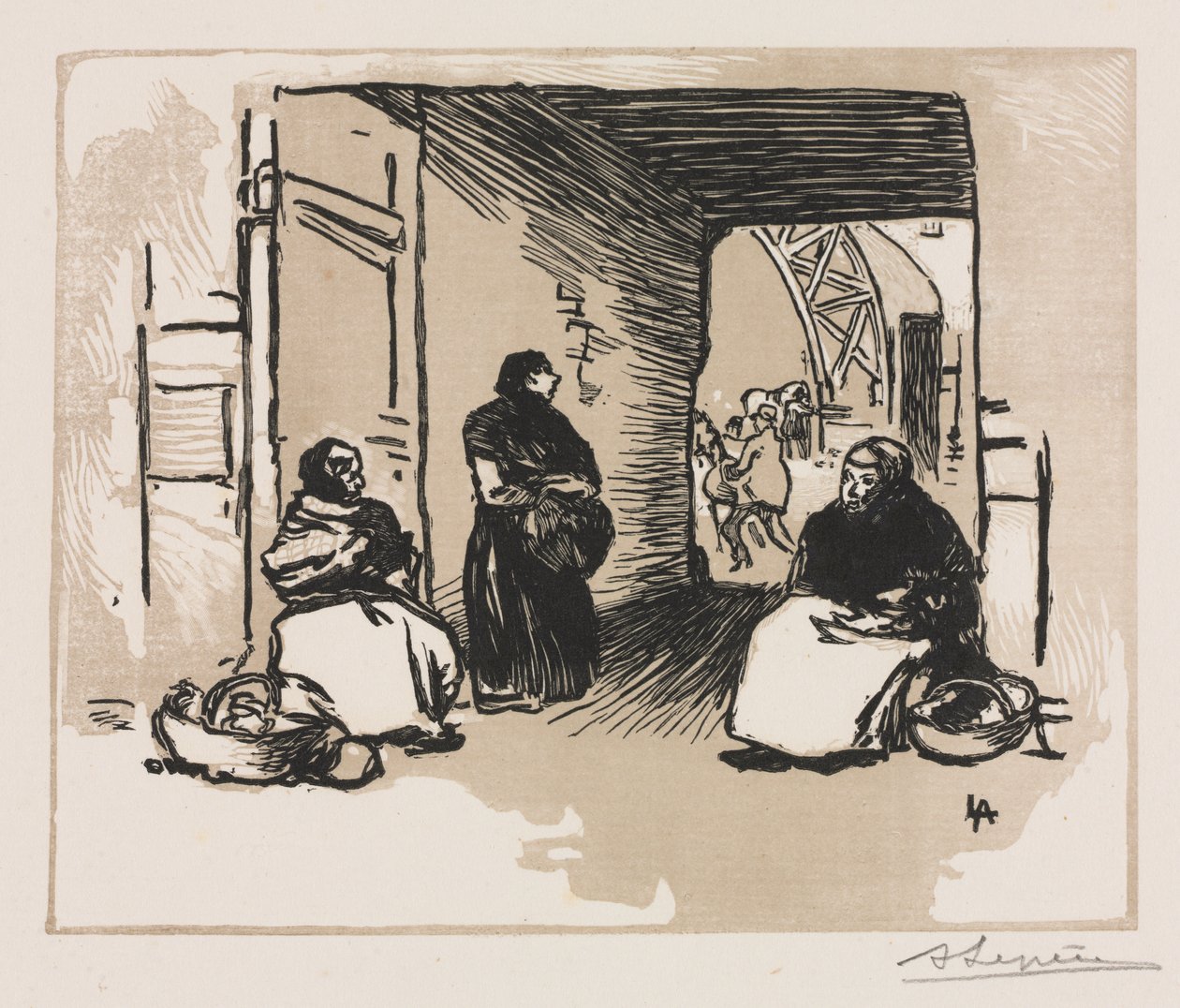 Broodverkopers door Auguste Louis Lepère
