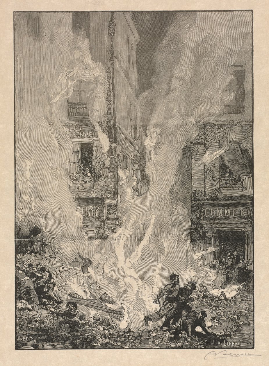 Stadsbrand door Auguste Louis Lepère