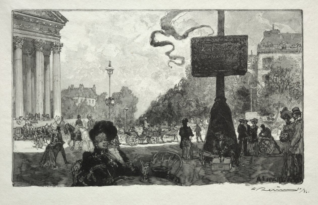 Hoek van de Rue Royale door Auguste Louis Lepère
