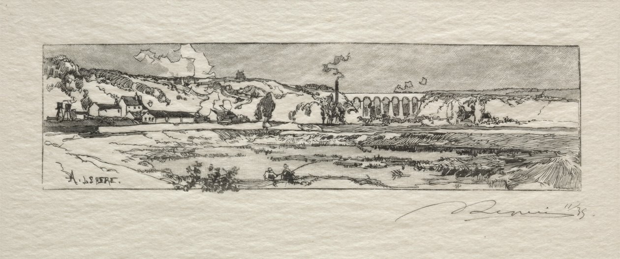 Vijver van Issy les Moulineaux door Auguste Louis Lepère