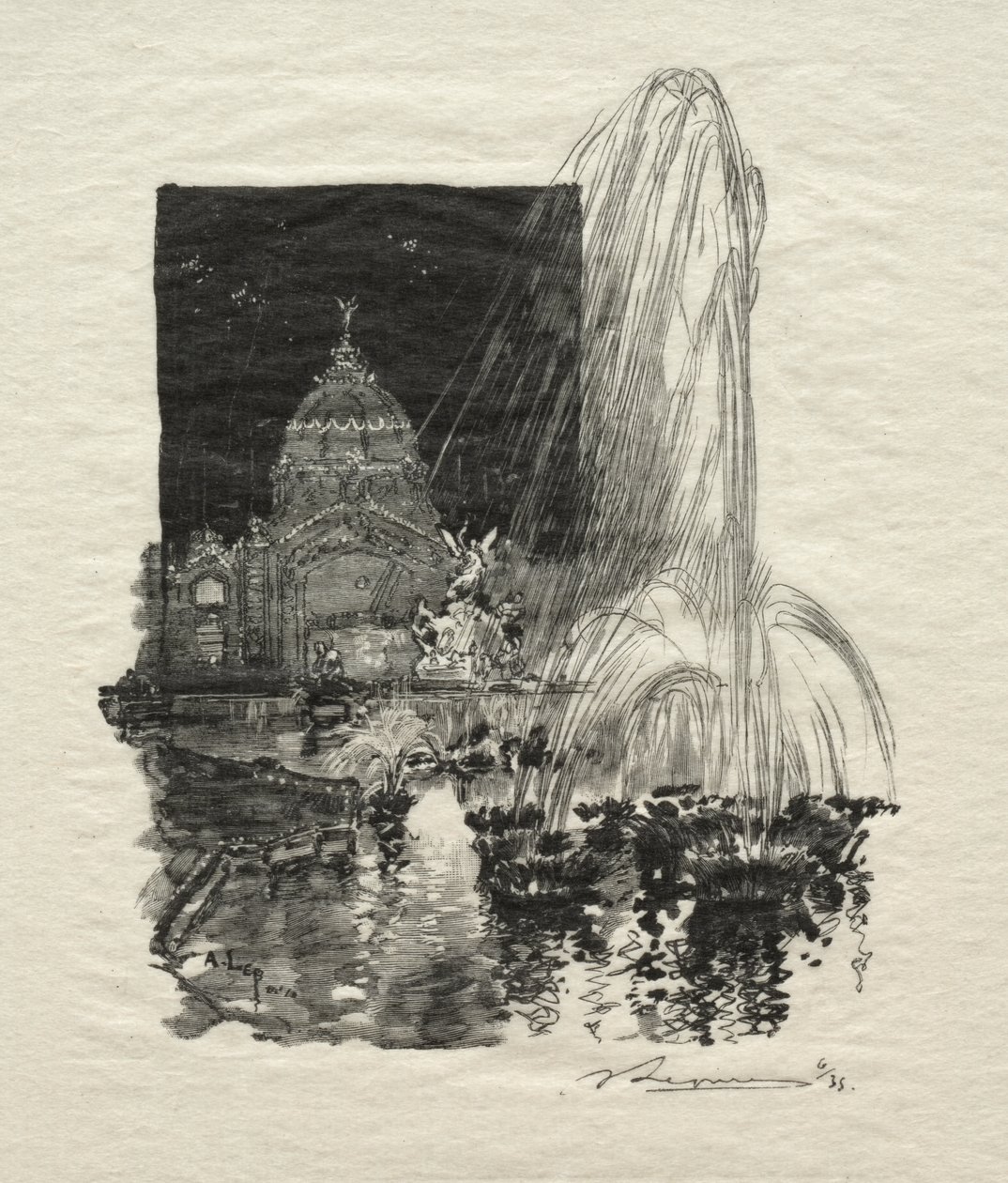 Lichtfonteinen door Auguste Louis Lepère