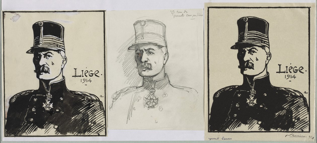 Generaal Leman, 1914 door Auguste Louis Lepère