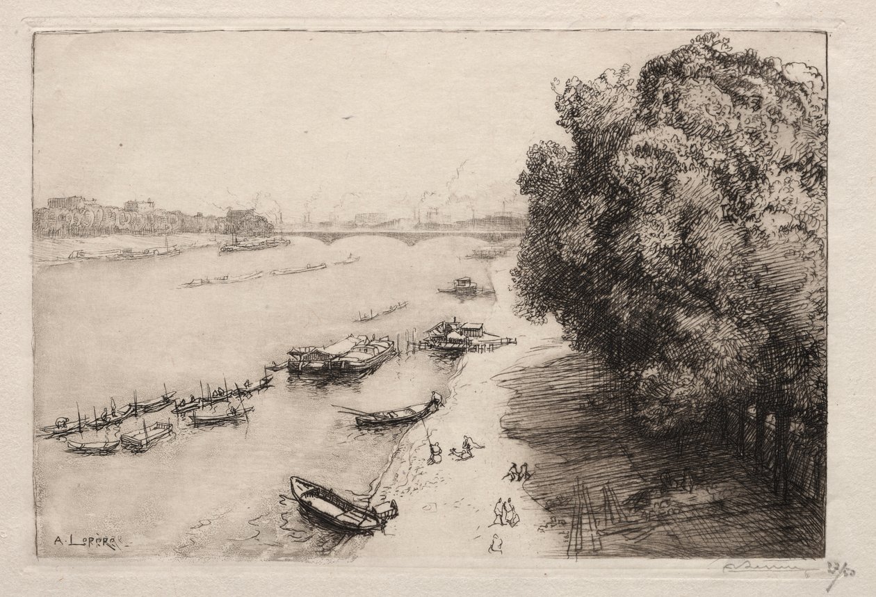 De Seine bij Pont Nationale door Auguste Louis Lepère