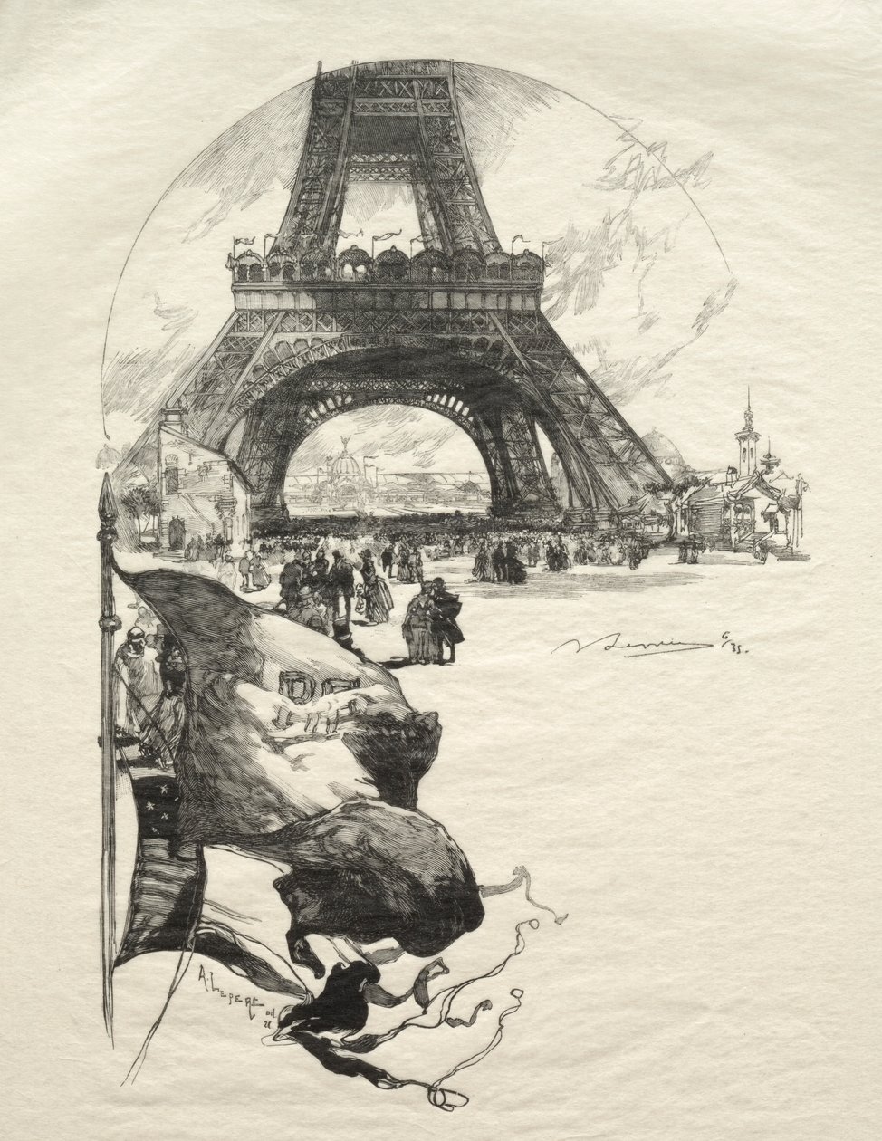 De Eiffeltoren door Auguste Louis Lepère