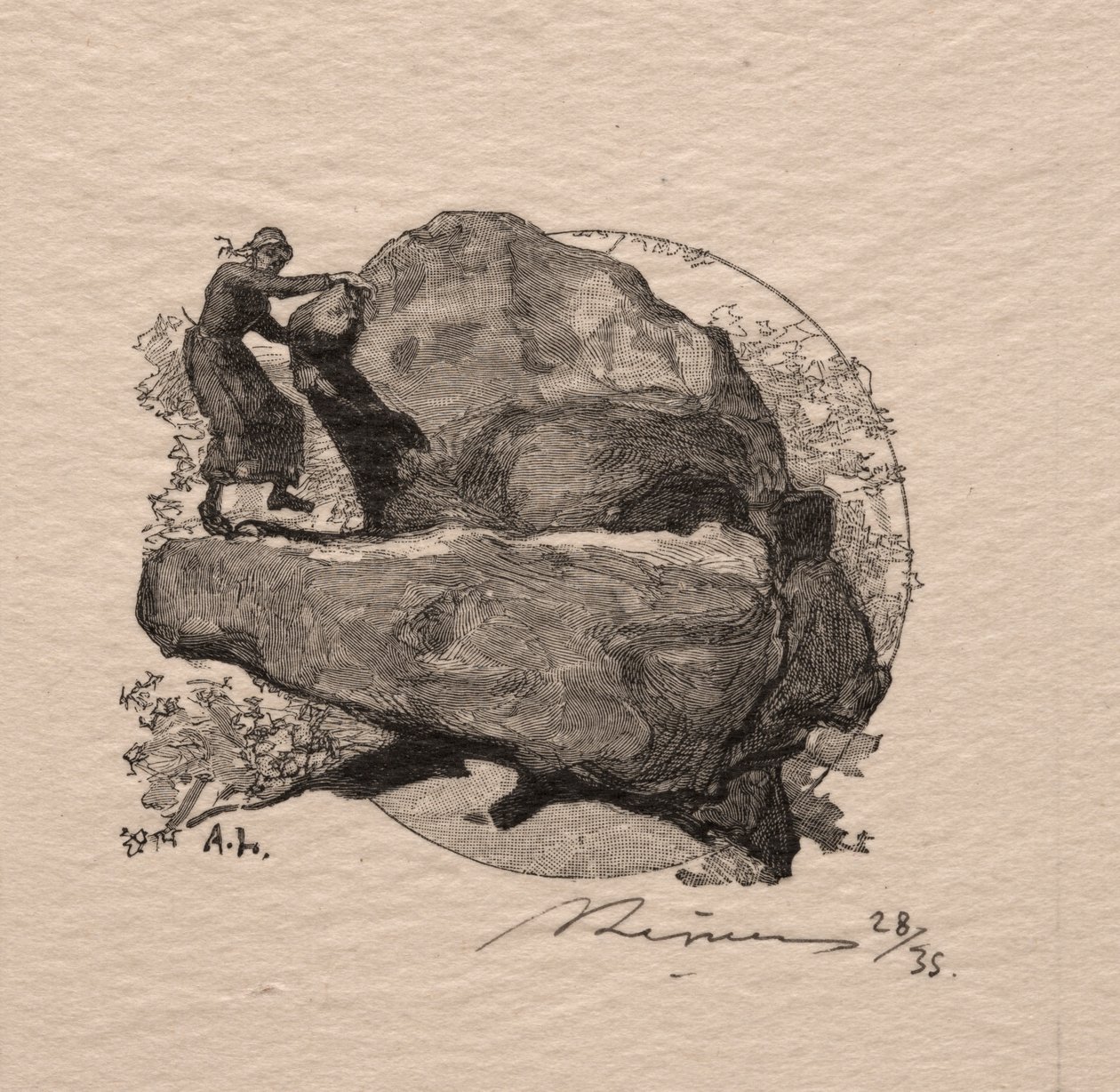 La roche qui tremble door Auguste Louis Lepère
