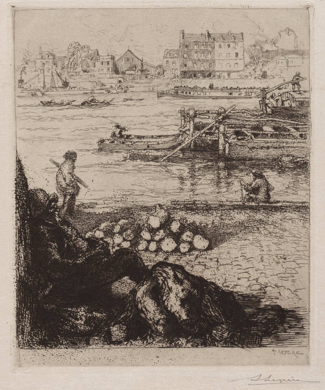 De havenarbeider: Quai de la Gare door Auguste Louis Lepère