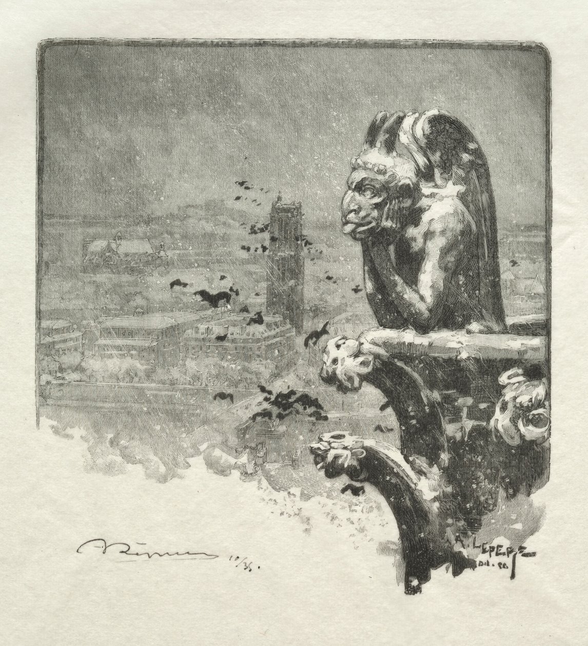 De Stryge van Notre Dame door Auguste Louis Lepère