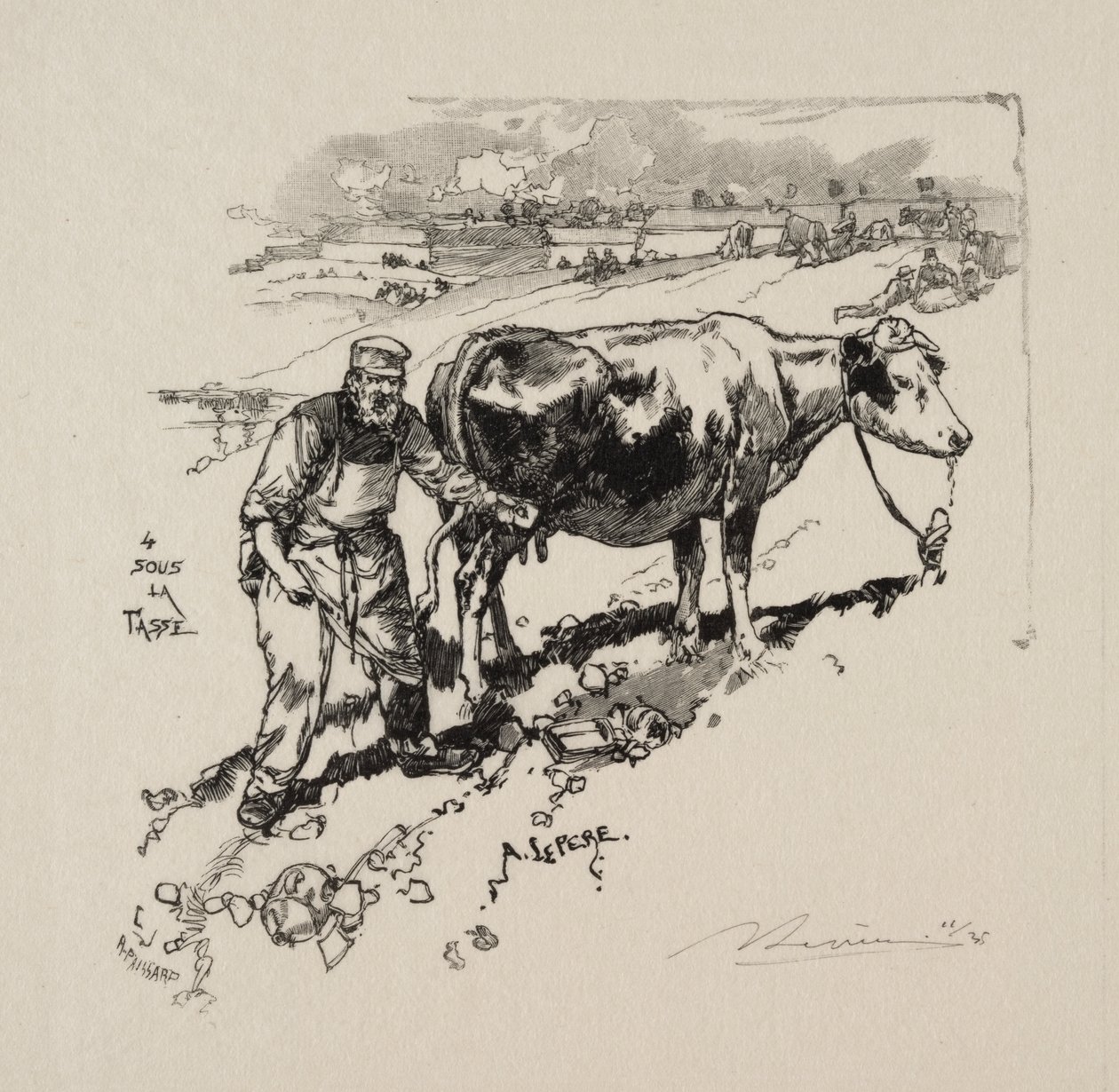 De melkboer door Auguste Louis Lepère