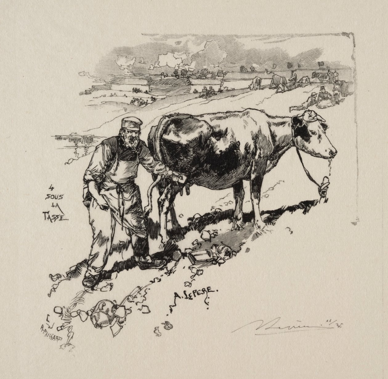 De melkboer door Auguste Louis Lepère