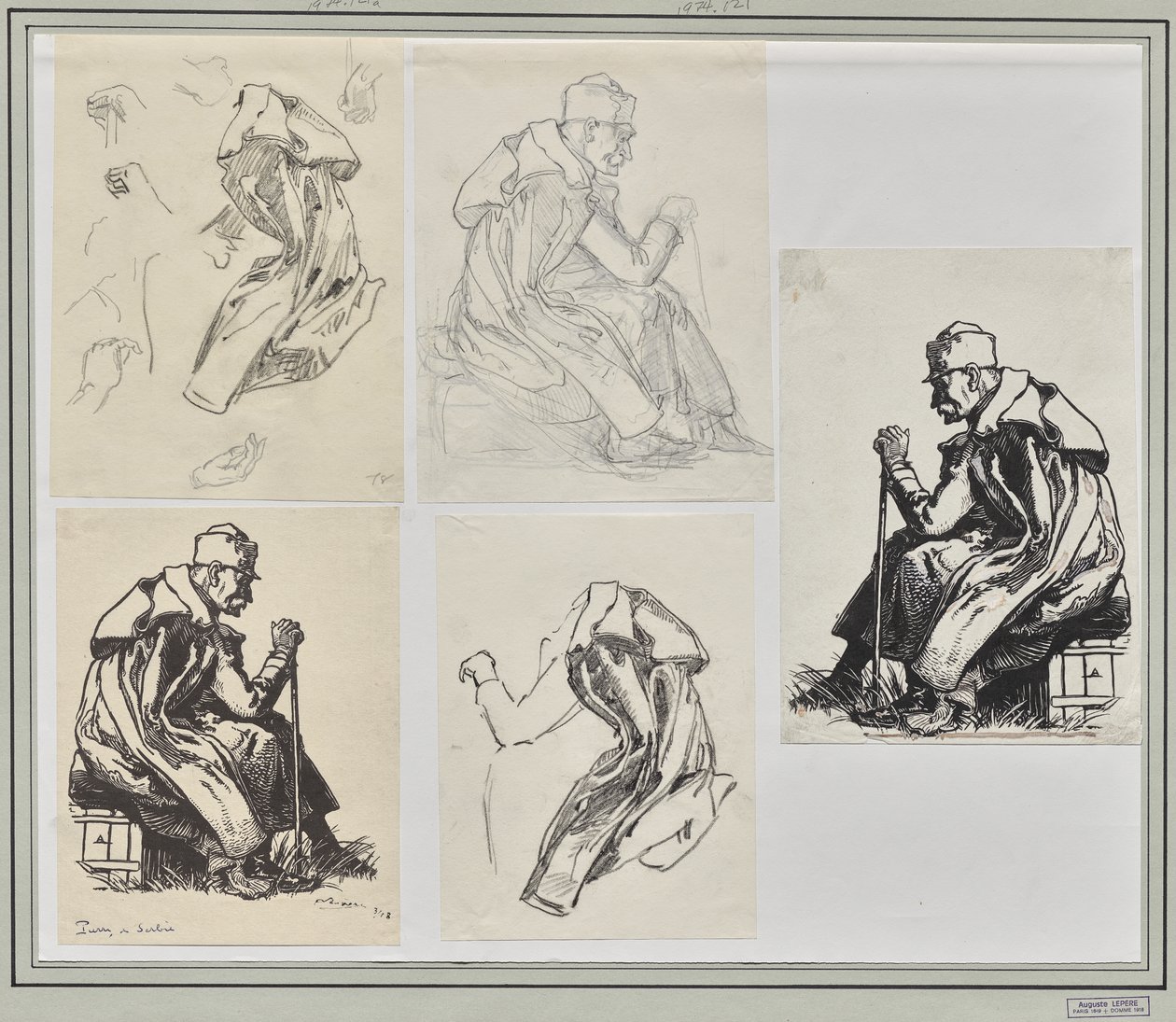 Koning Peter van Servië door Auguste Louis Lepère