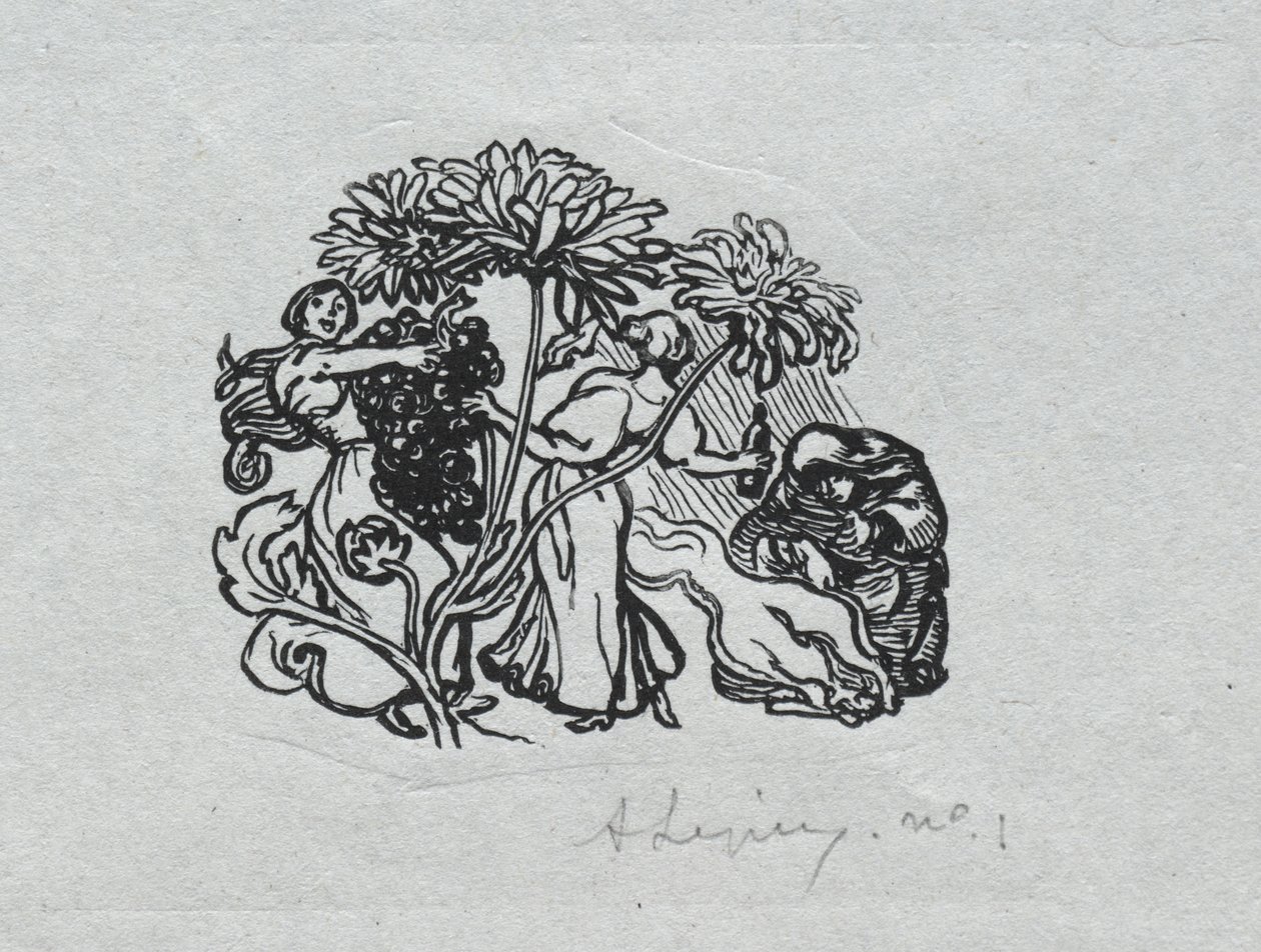 Parijs Almanak, 1897: Staartstuk, Herfst door Auguste Louis Lepère
