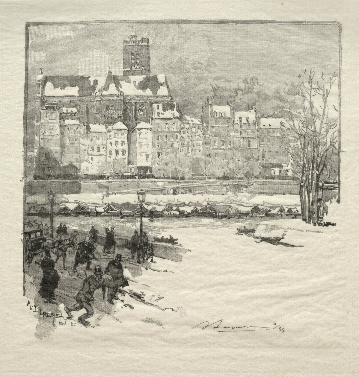 Kade van het Stadhuis door Auguste Louis Lepère