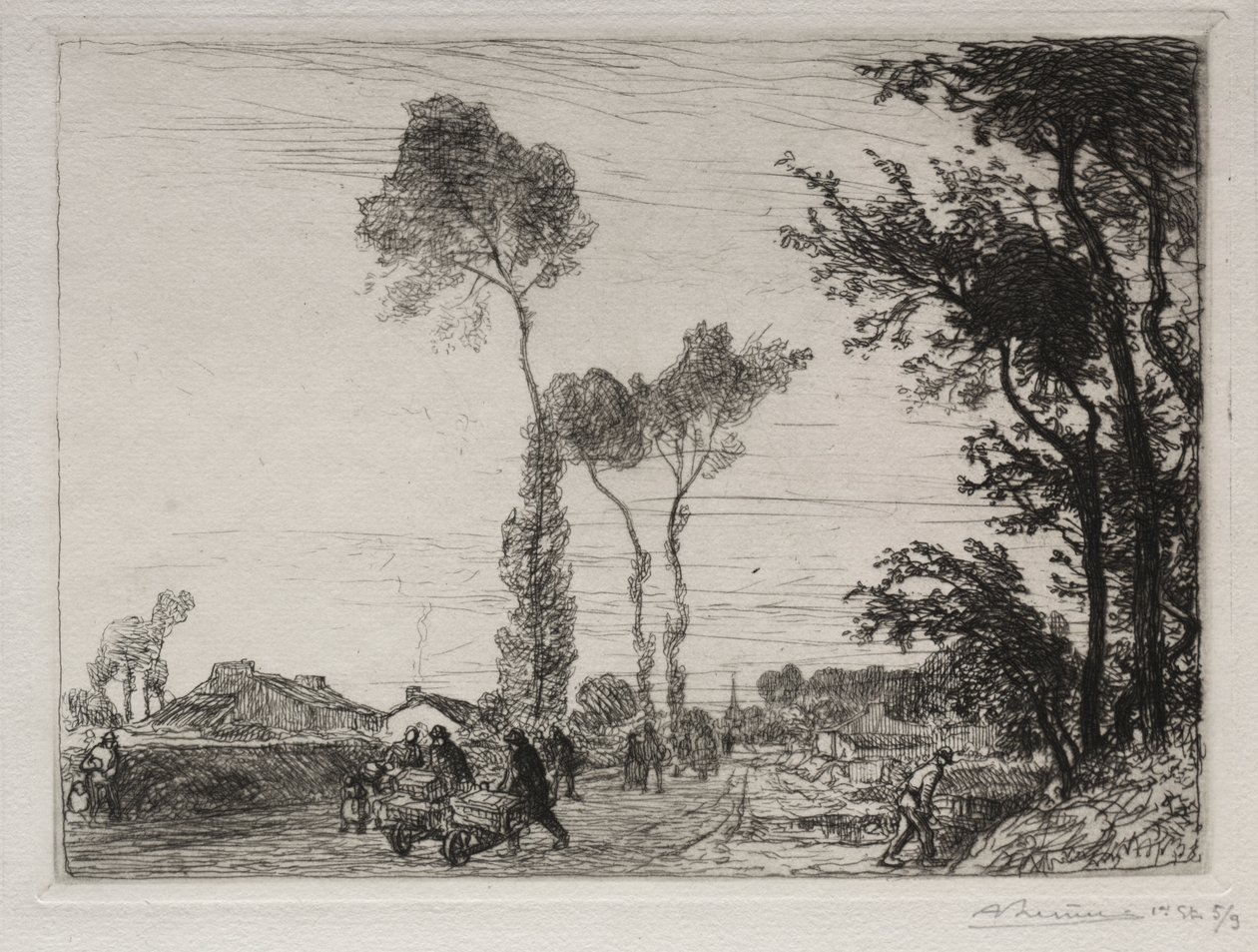 Terugkeer van de markt van St. Jean-de-Mont door Auguste Louis Lepère