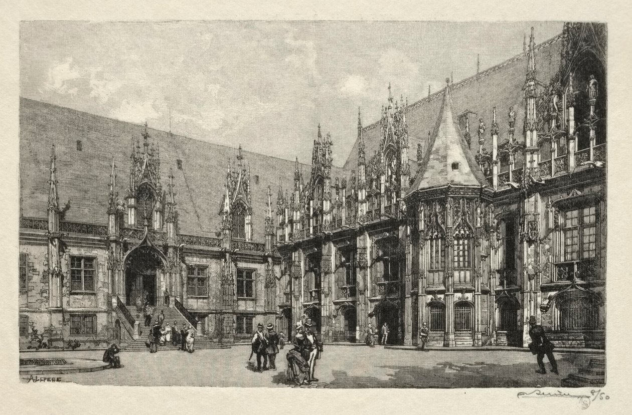 Rouen Illustré: Het Justitiepaleis door Auguste Louis Lepère