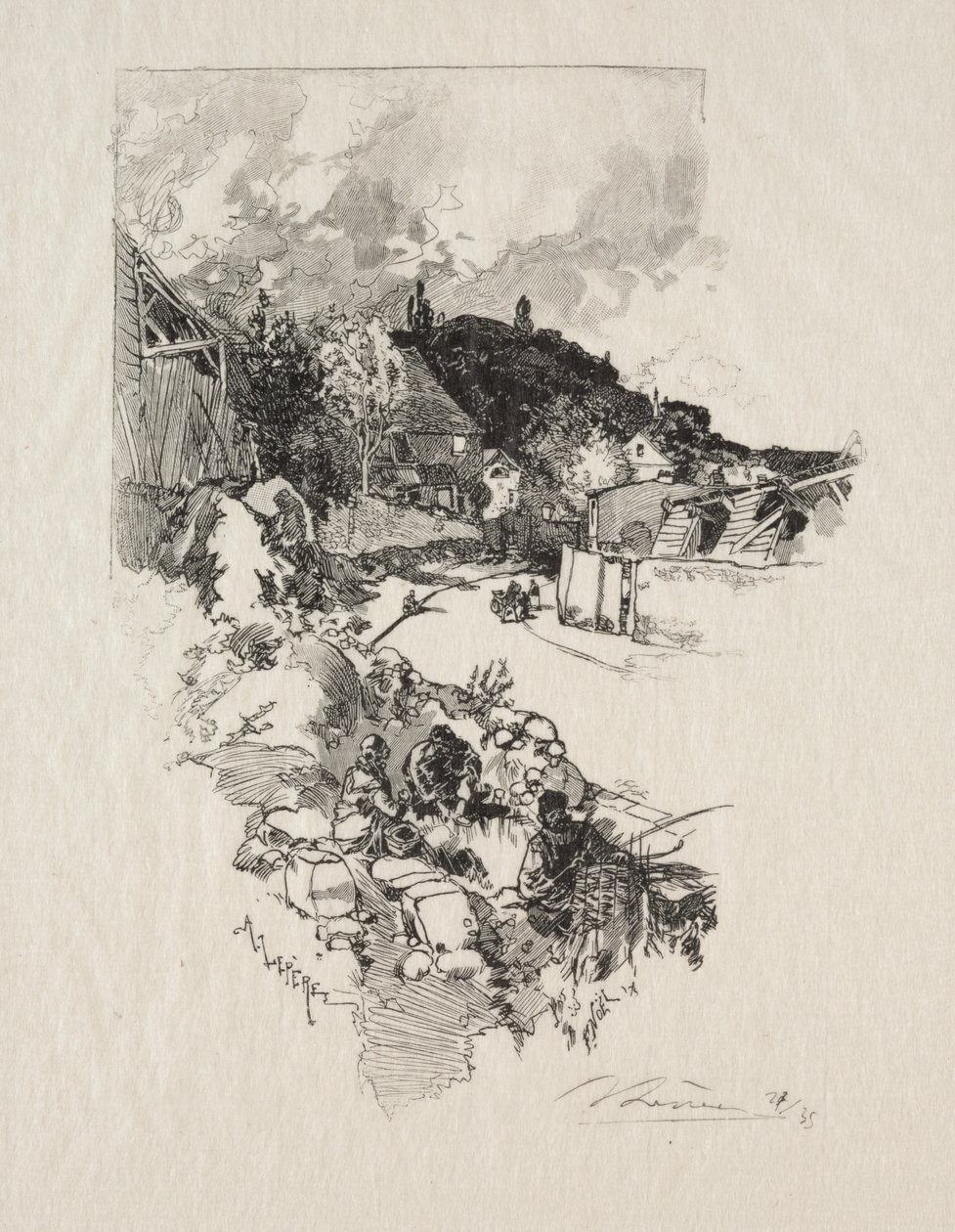 Route de Versailles door Auguste Louis Lepère