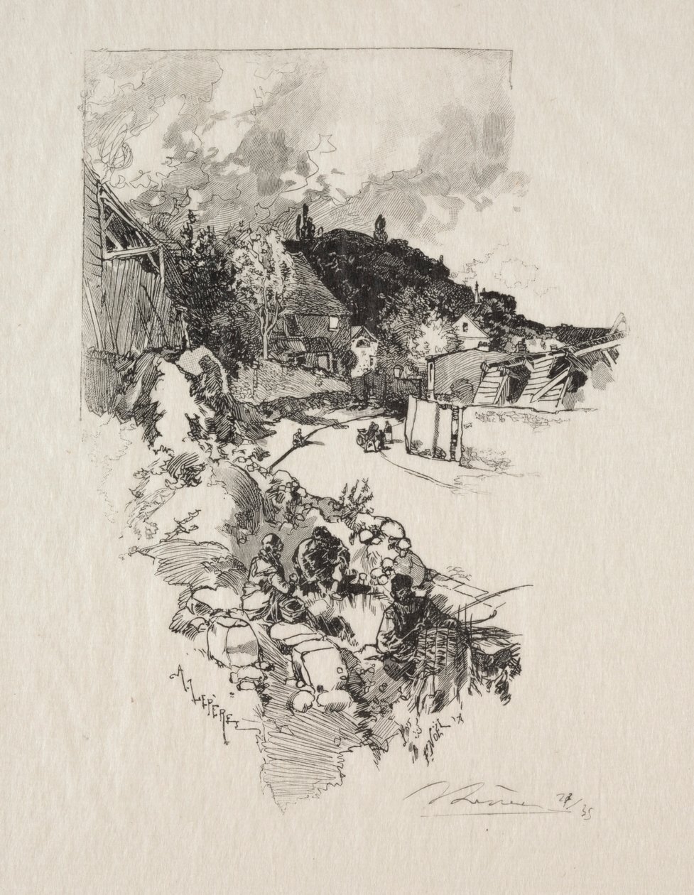 Route naar Versailles door Auguste Louis Lepère