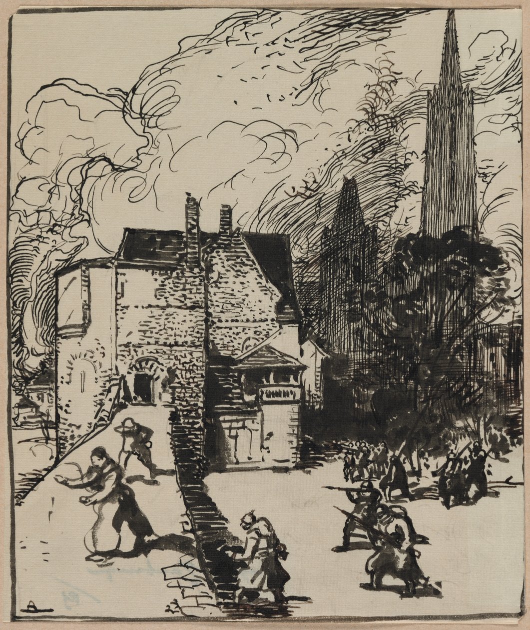 Beleg van Maubeuge door Auguste Louis Lepère