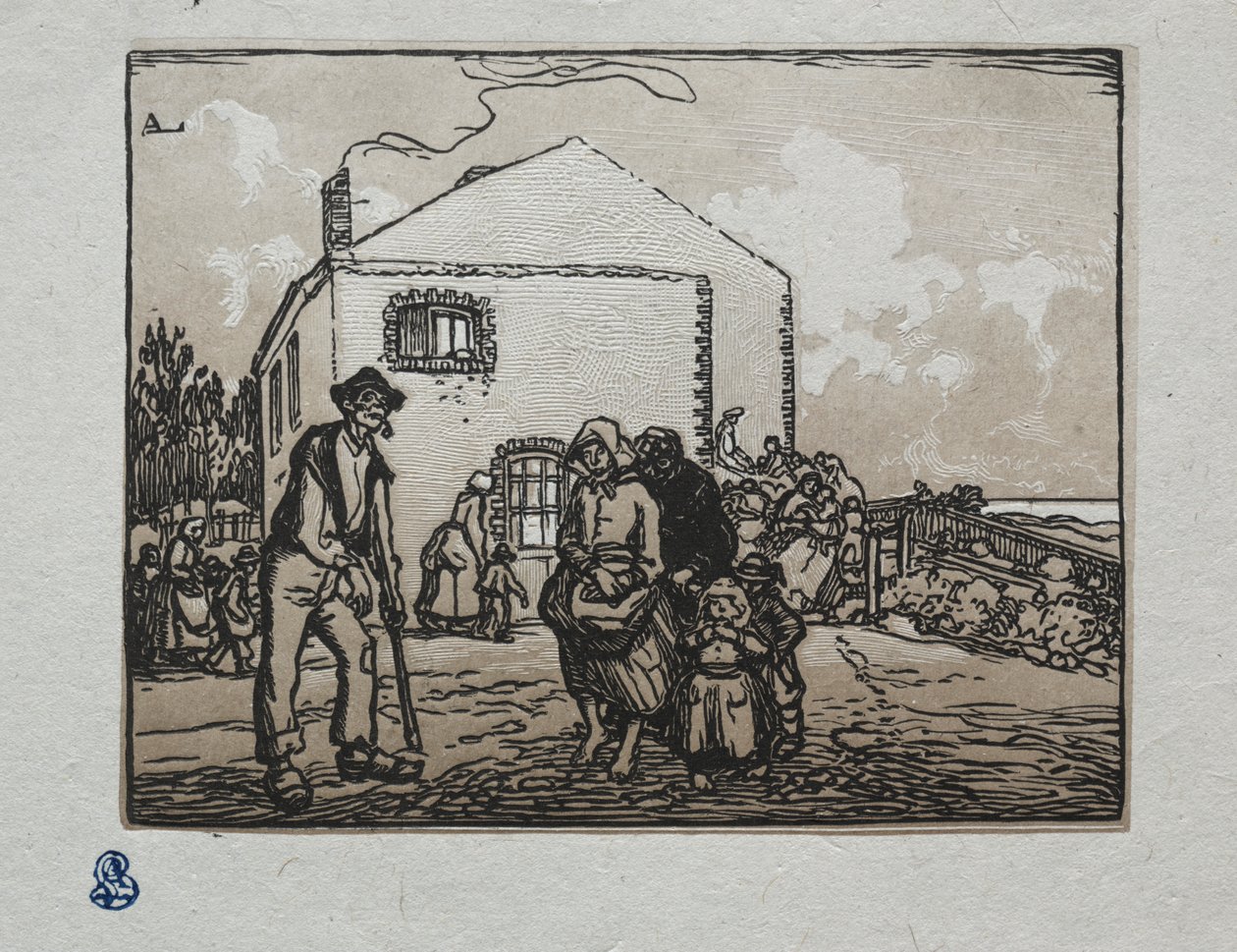 De Bedelaars bij het Laatste Huis door Auguste Louis Lepère