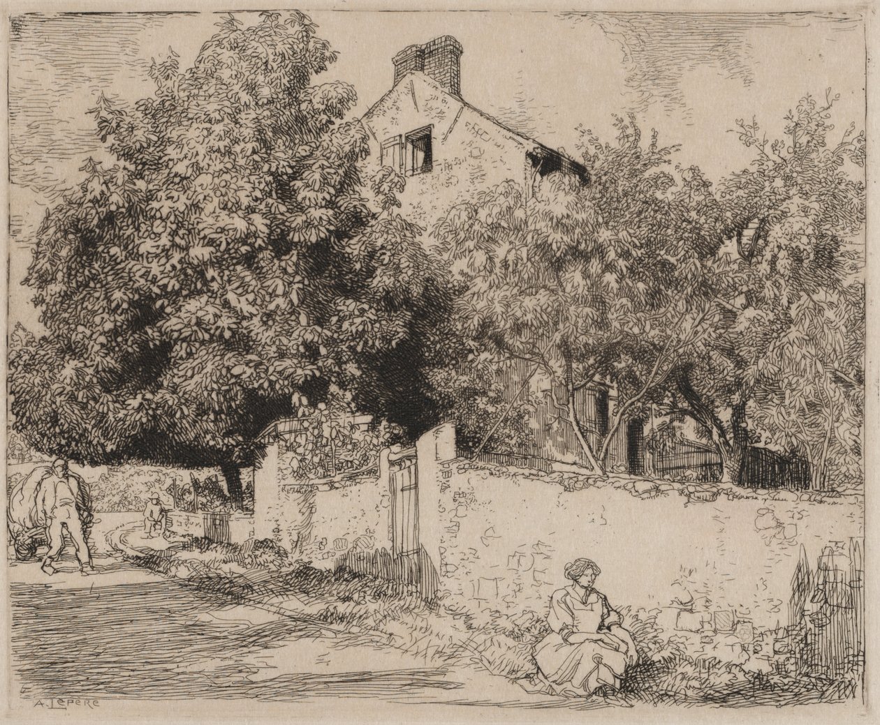 Het huis van Madame B. door Auguste Louis Lepère