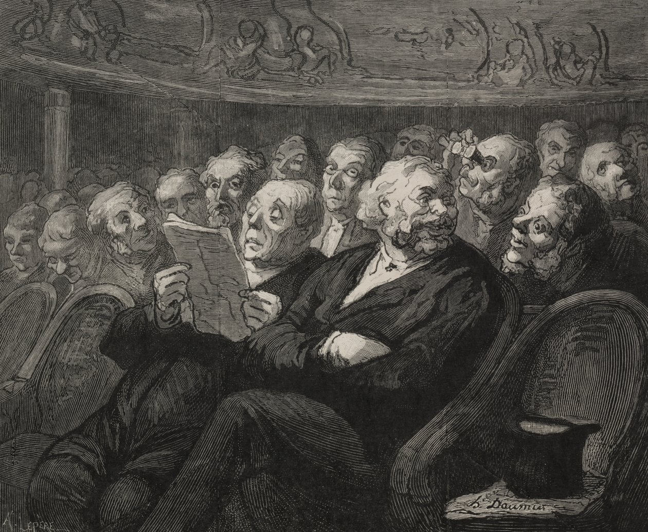 Het Theater: De Orkestbak door Auguste Louis Lepère