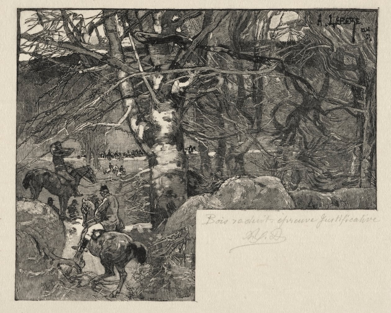 Een jacht op de Mont Gérard door Auguste Louis Lepère