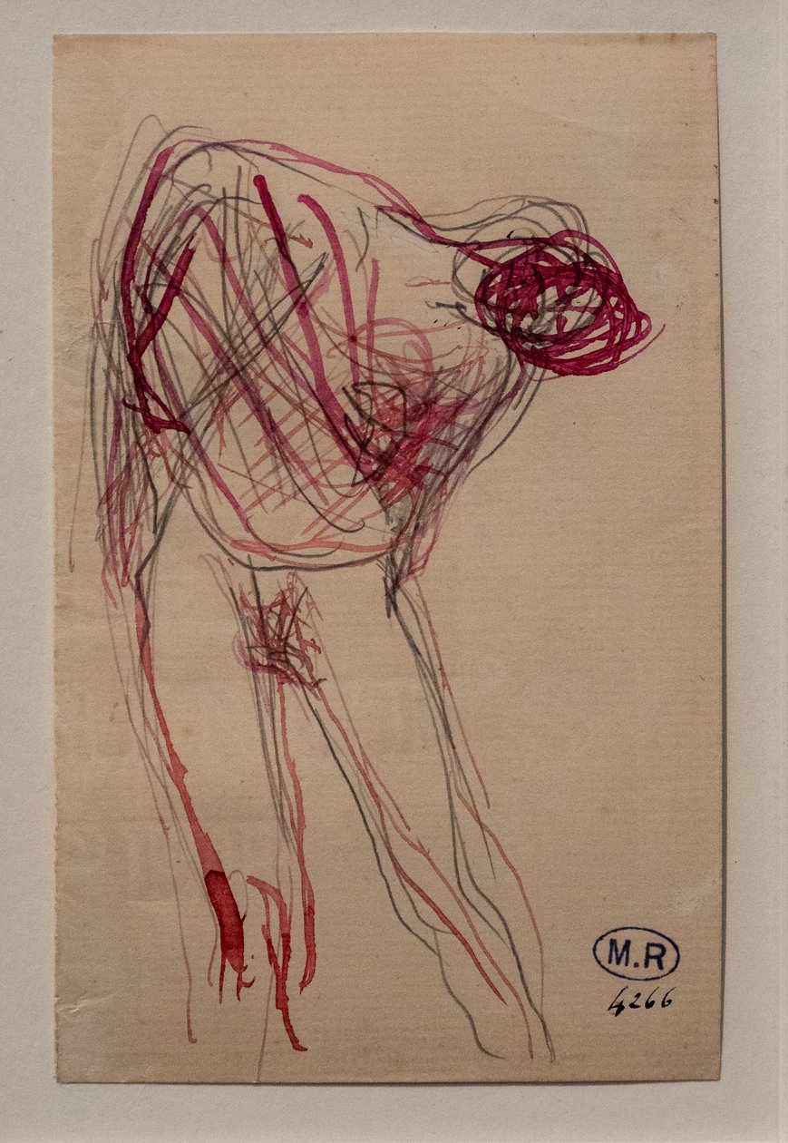Halfnaakte vrouw, leunend naar rechts door Auguste Rodin