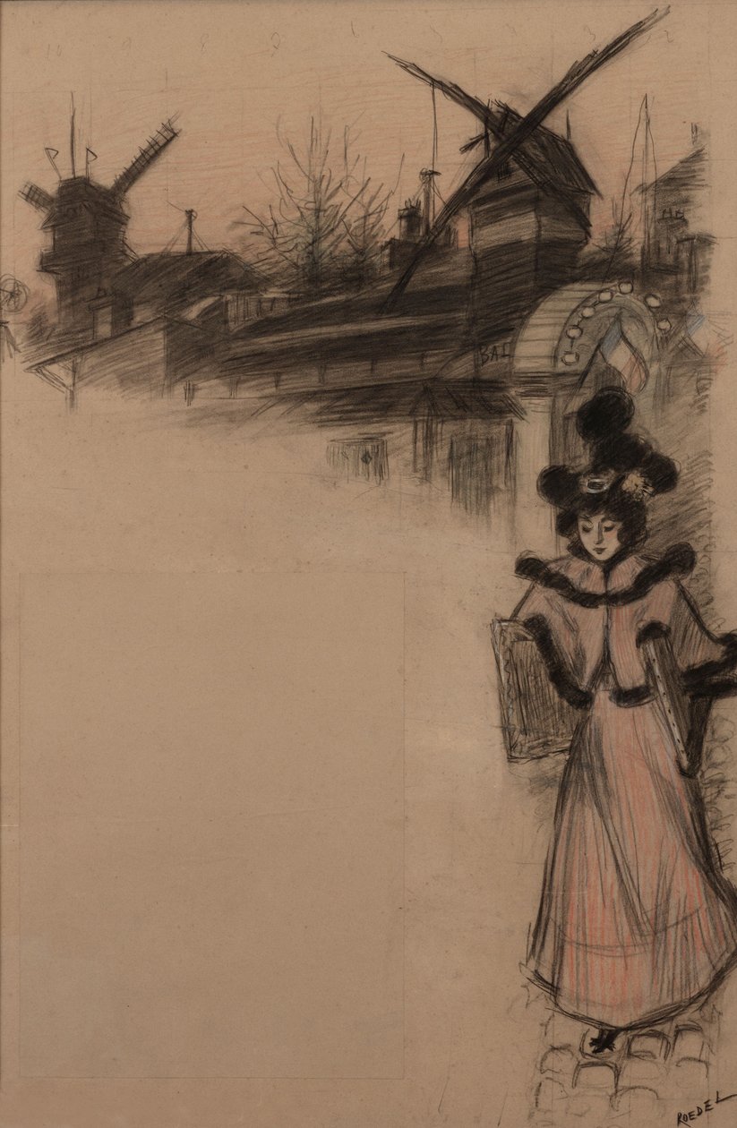 Moulin de la Galette studie, 1896 door Auguste Roedel