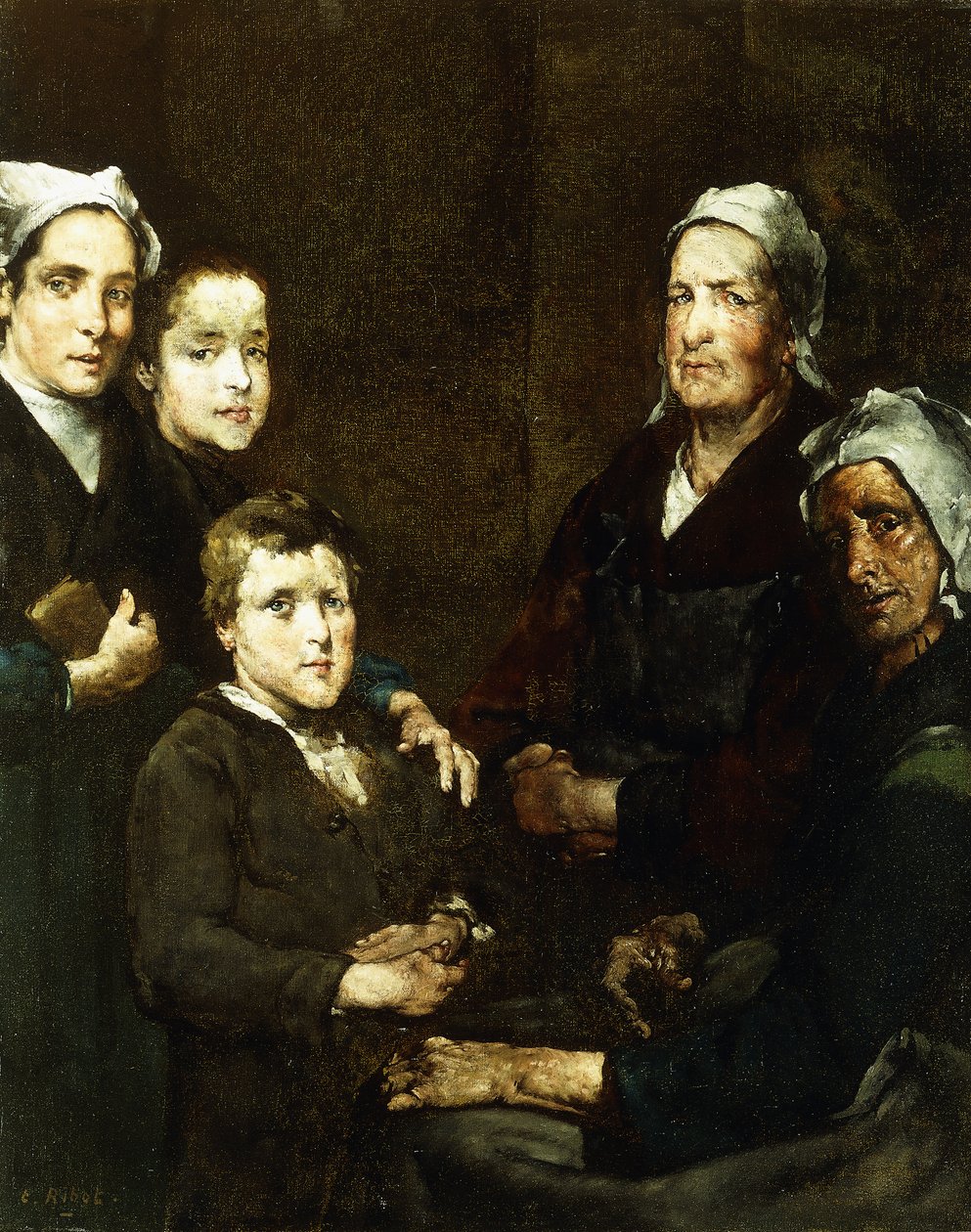 De Bretonse familie door Auguste Theodule Ribot