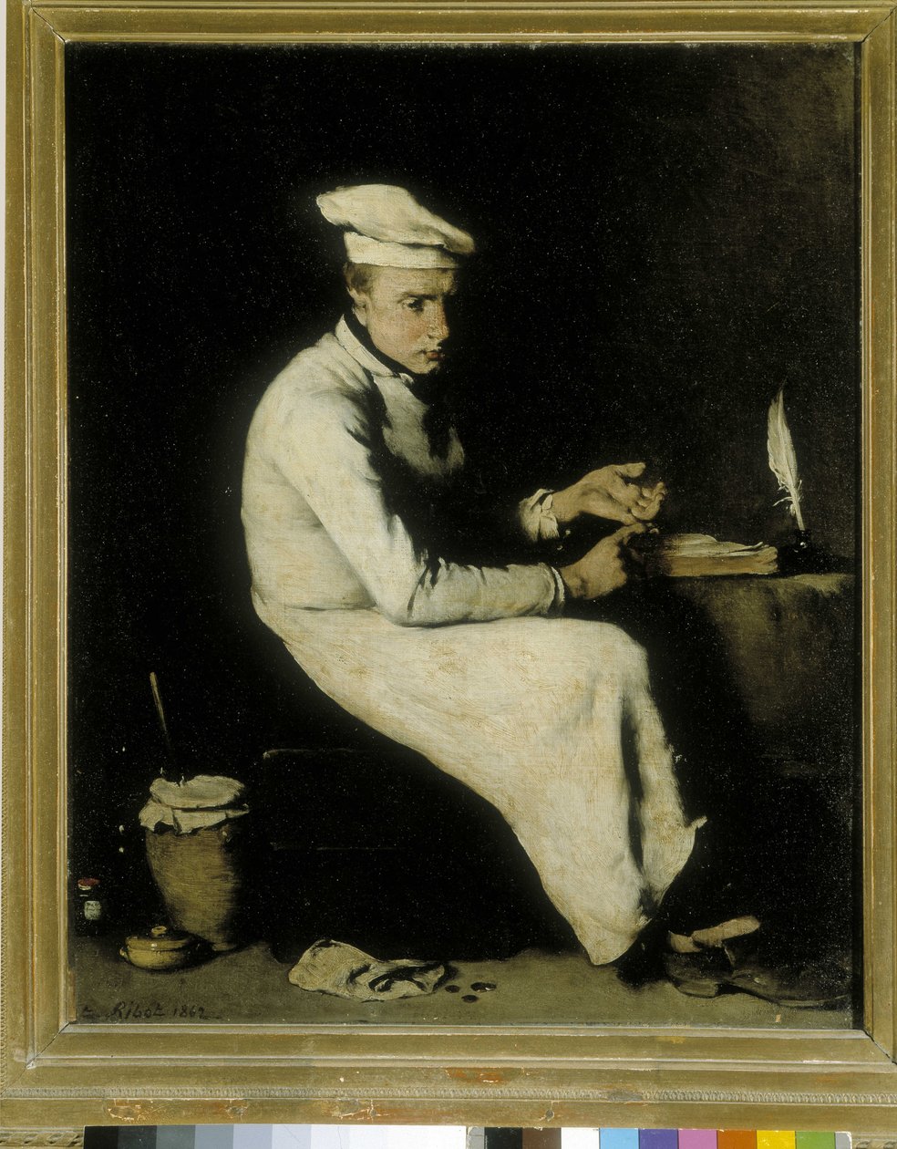 De boekhoudende kok door Auguste Theodule Ribot