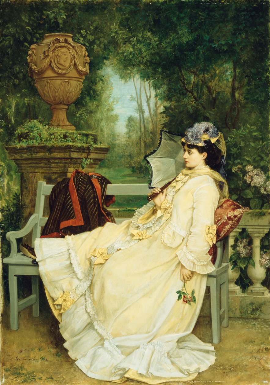 In de Tuin, 1872 door Auguste Toulmouche