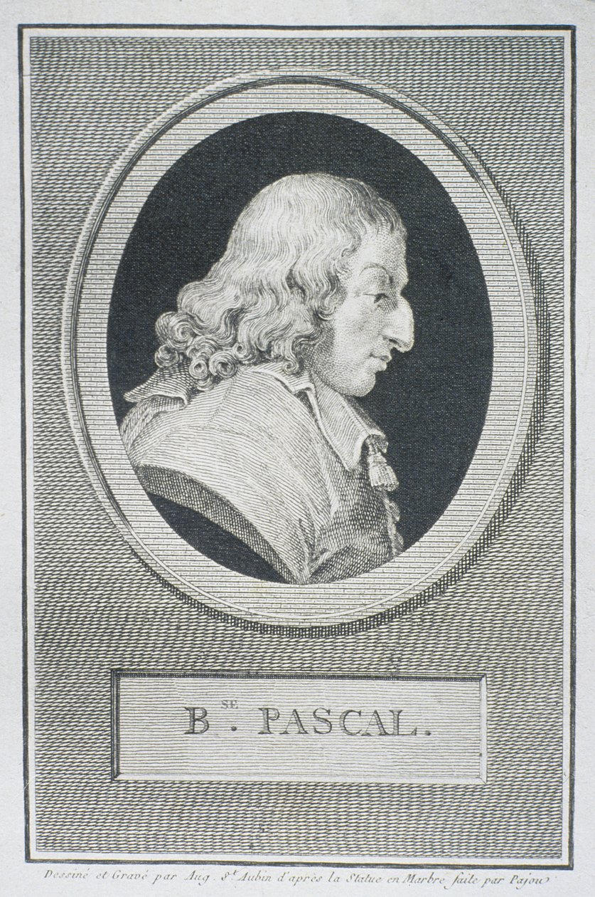 Blaise Pascal (1623-62) door Augustin de Saint Aubin
