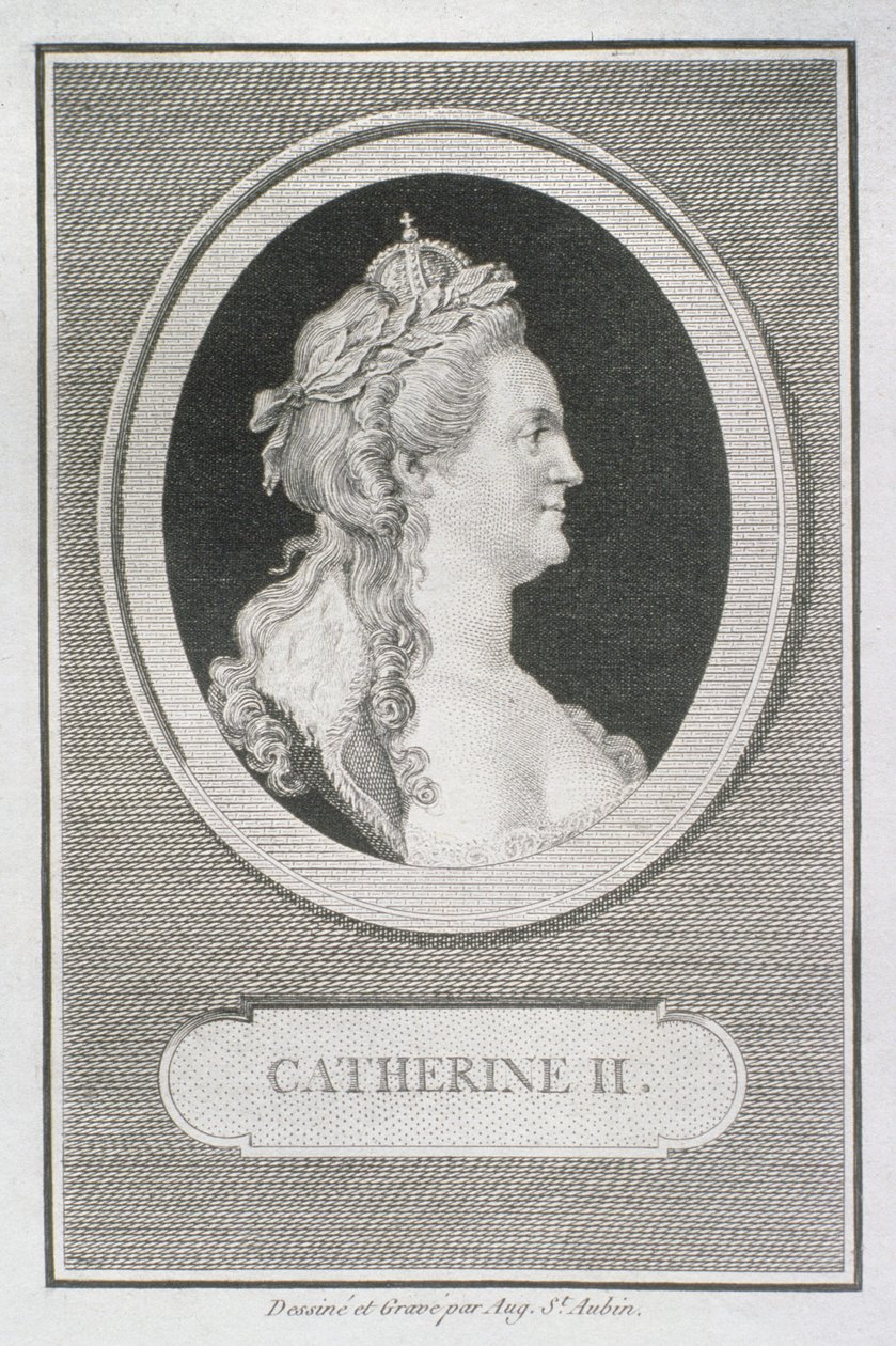 Catharina II (1729-96) door Augustin de Saint Aubin