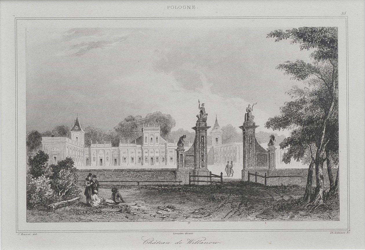 Uitzicht op het Wilanów-paleis, 1840 door Augustin François Lemaiand#770tre